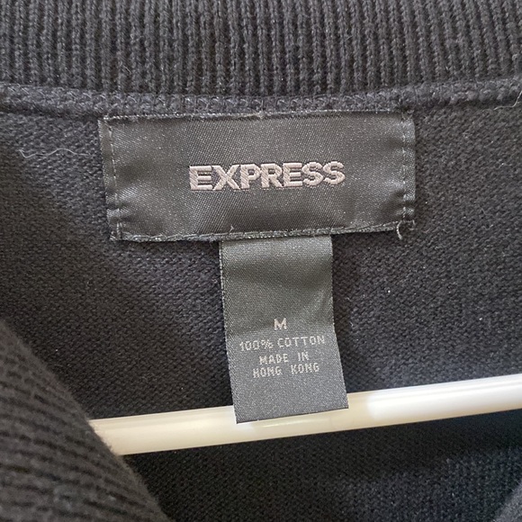 Black Express Long Sleeve Quarter Zip Sweatshirt, Mens Medium, 100% Cotton - Picture 4 of 4